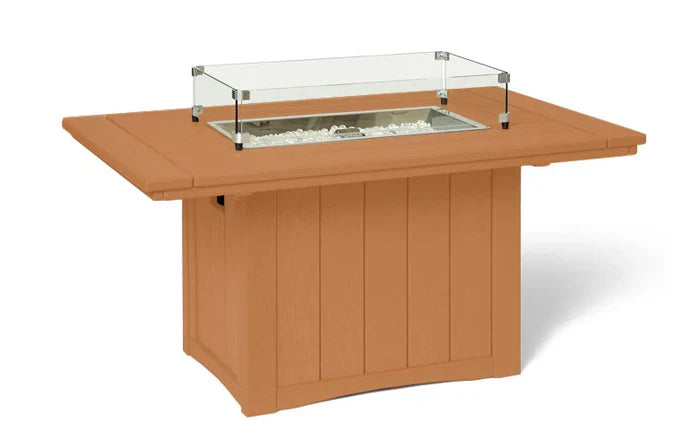 HDPE Poly Wood Rectangular Fire Table USA Made