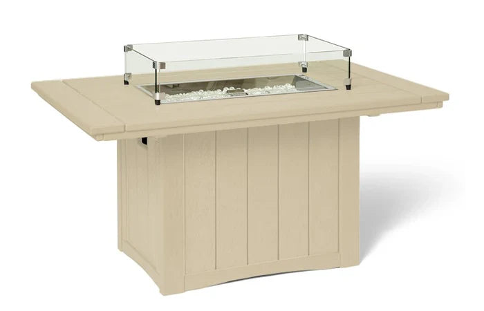 HDPE Poly Wood Rectangular Fire Table USA Made