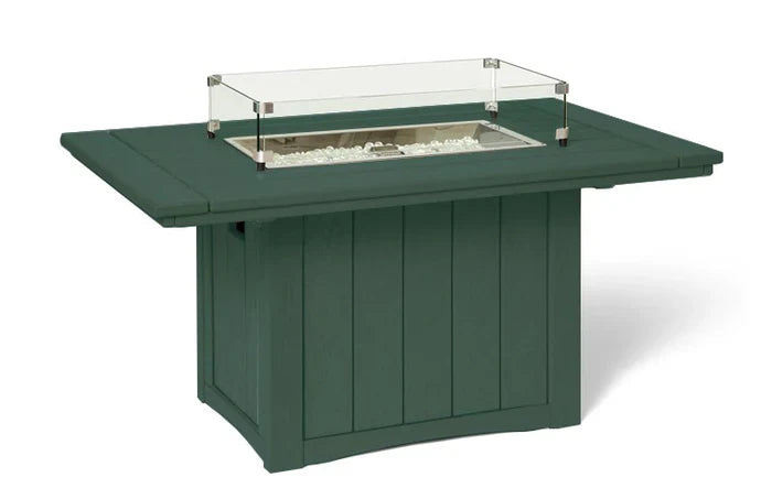 HDPE Poly Wood Rectangular Fire Table USA Made