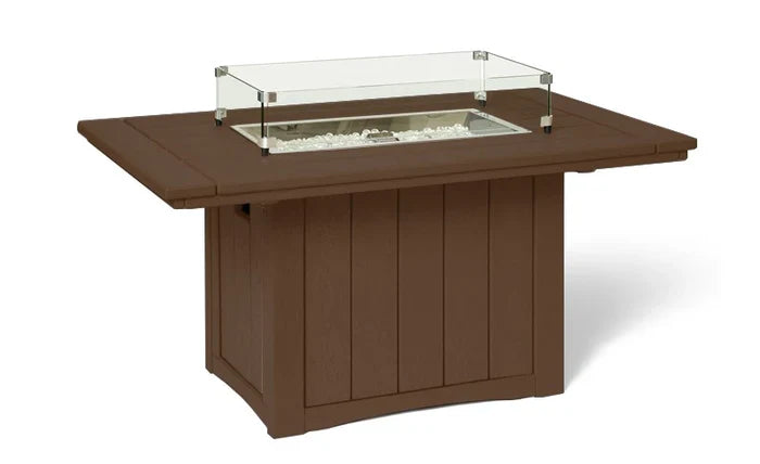 HDPE Poly Wood Rectangular Fire Table USA Made