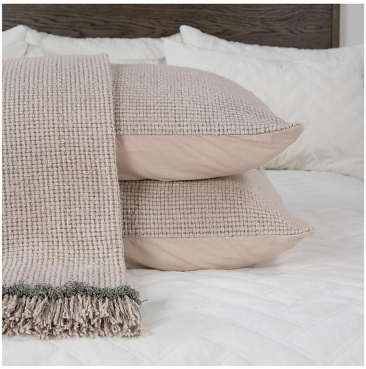 Aria Pink Blush Cotton Throw Blanket Set For Bed With Shams