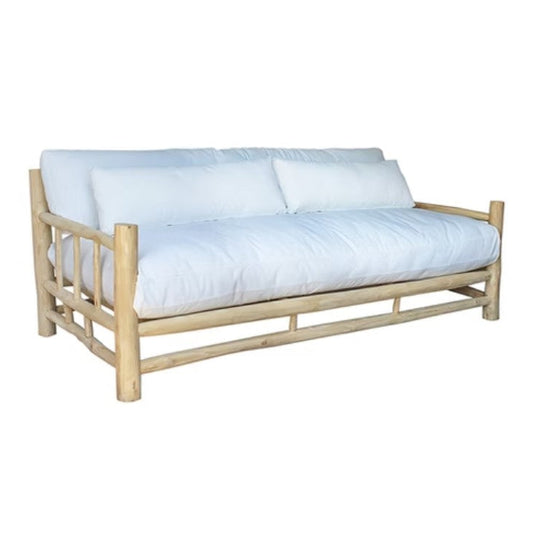 Bali Teak Wood Outdoor Couch Sofa Marine-Grade Cushions