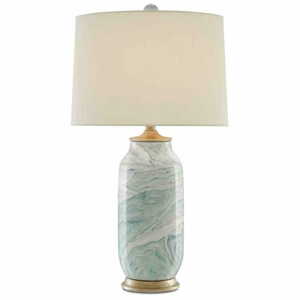 Sea Foam Harlow Silver Leaf Sarcelle Table Lamp Table Lamps Sideboards and Things By Currey & Co