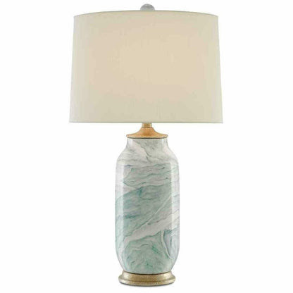 Sea Foam Harlow Silver Leaf Sarcelle Table Lamp Table Lamps Sideboards and Things By Currey & Co