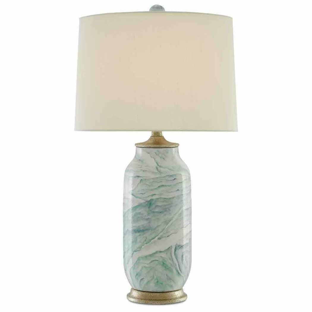 Sea Foam Harlow Silver Leaf Sarcelle Table Lamp Table Lamps Sideboards and Things By Currey & Co