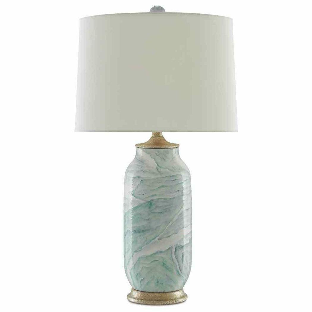 Sea Foam Harlow Silver Leaf Sarcelle Table Lamp Table Lamps Sideboards and Things By Currey & Co