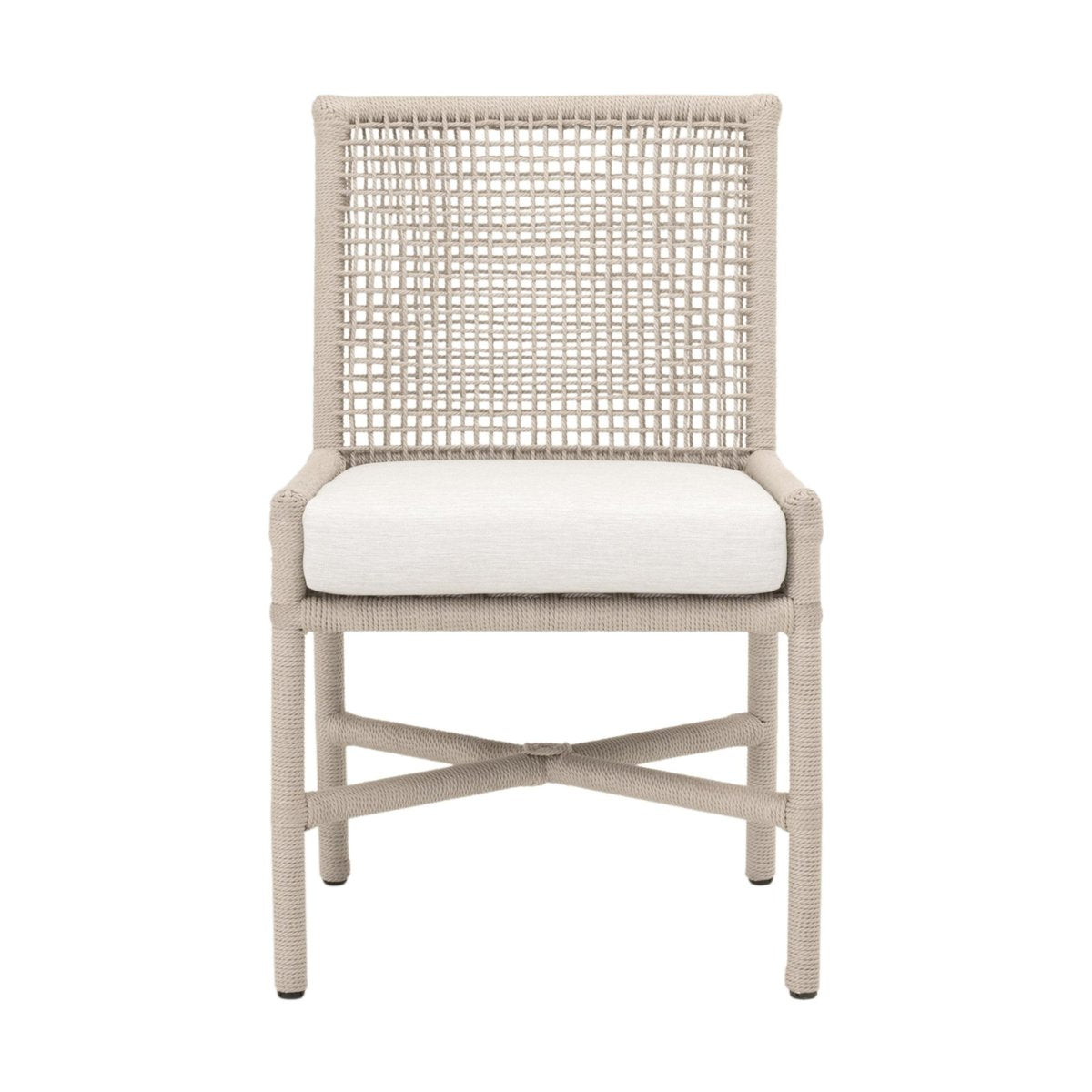 Essentials For Living Seaside Rope Weave Olefin Fabric Outdoor Dining Chair Set of 2