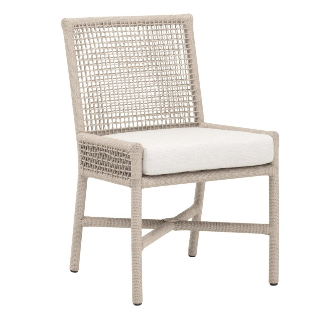 Essentials For Living Seaside Rope Weave Olefin Fabric Outdoor Dining Chair Set of 2