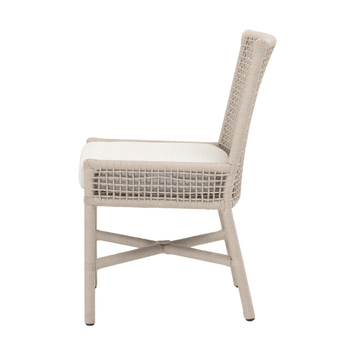 Essentials For Living Seaside Rope Weave Olefin Fabric Outdoor Dining Chair Set of 2