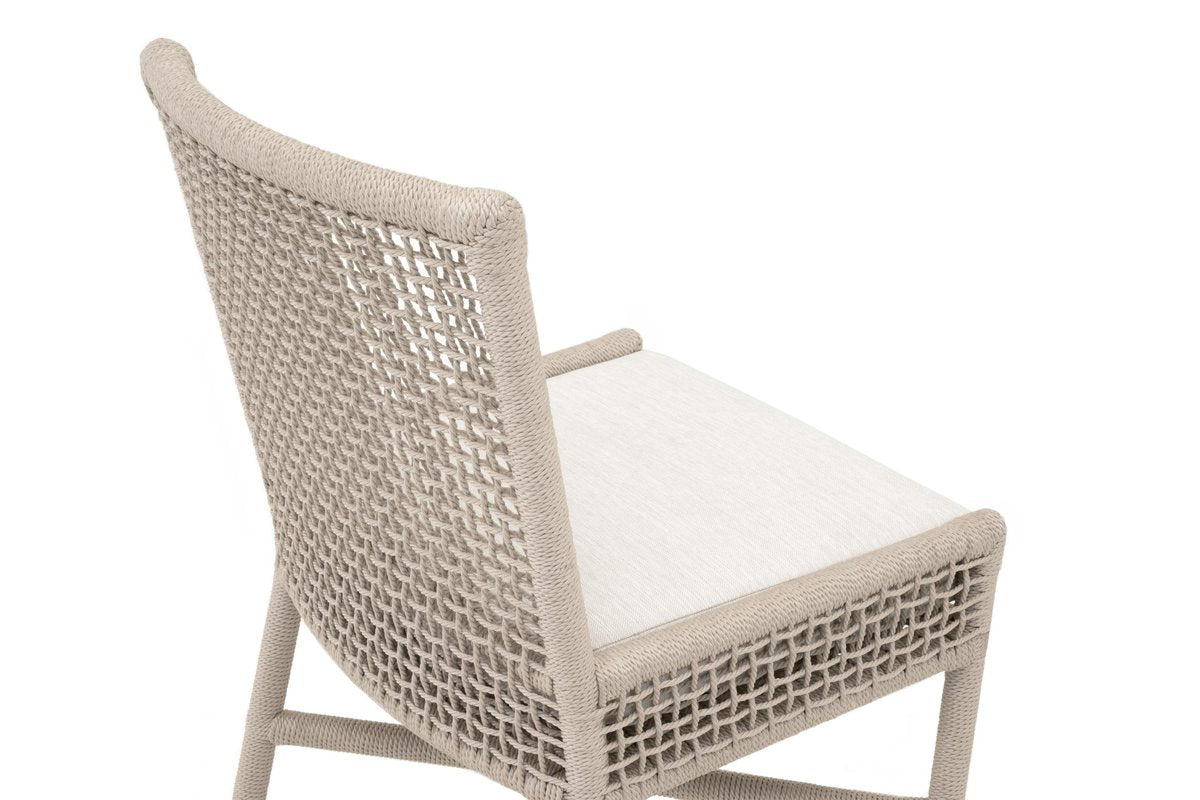 Essentials For Living Seaside Rope Weave Olefin Fabric Outdoor Dining Chair Set of 2
