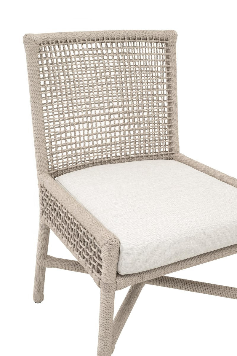 Essentials For Living Seaside Rope Weave Olefin Fabric Outdoor Dining Chair Set of 2