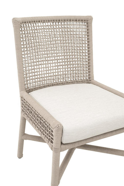 Essentials For Living Seaside Rope Weave Olefin Fabric Outdoor Dining Chair Set of 2