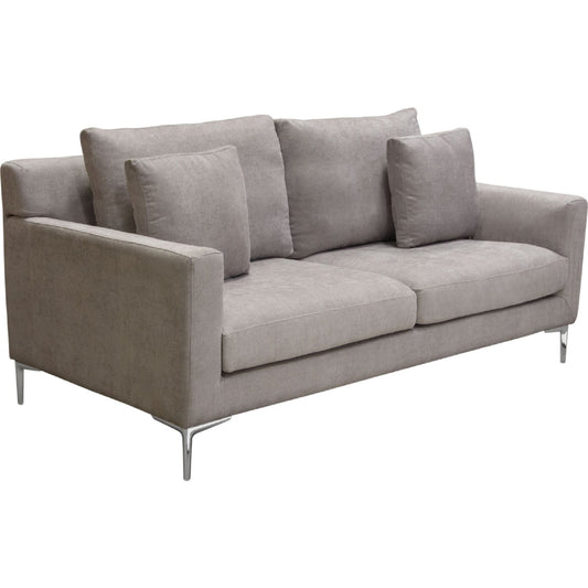 Seattle Loose Back Loveseat in Grey Polyester Fabric-Sofas & Loveseats-Diamond Sofa-Sideboards and Things 