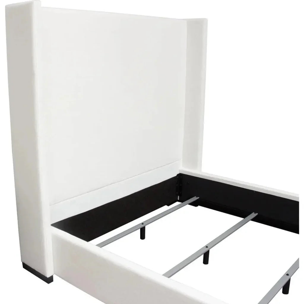 Diamond Sofa Seattle White Linen Queen Bed Frame