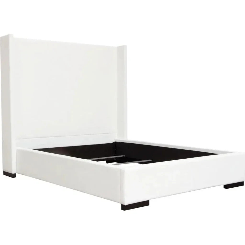 Diamond Sofa Seattle White Linen Queen Bed Frame