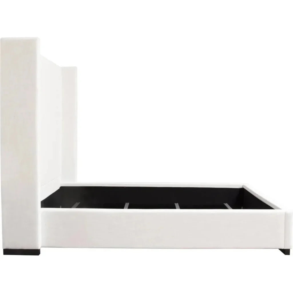 Diamond Sofa Seattle White Linen Queen Bed Frame