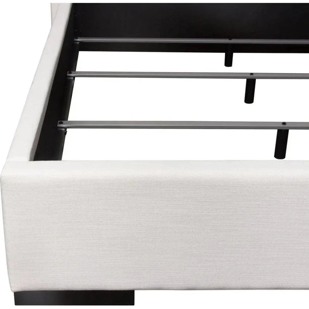 Diamond Sofa Seattle White Linen Queen Bed Frame