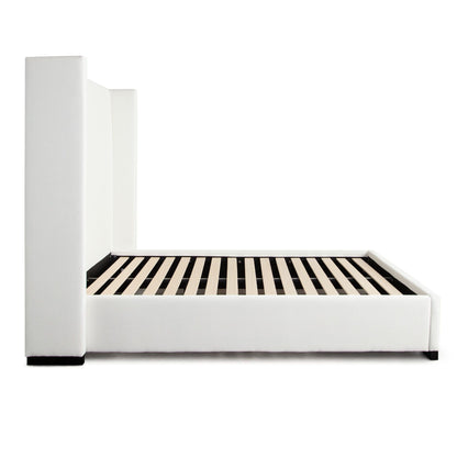 Diamond Sofa Seattle White Performance Fabric Bed with Mattress Platform