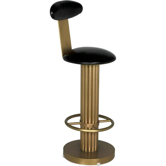 Noir Sedes Bar Stool, Steel with Brass Finish