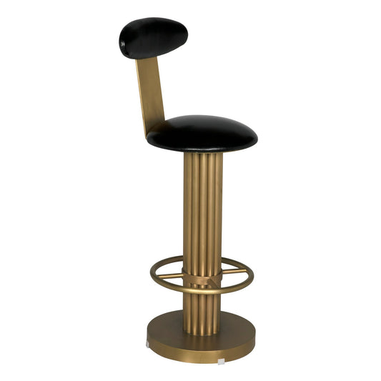 Sedes Bar Stool, Steel with Brass Finish-Poufs and Stools-Noir-Sideboards and Things