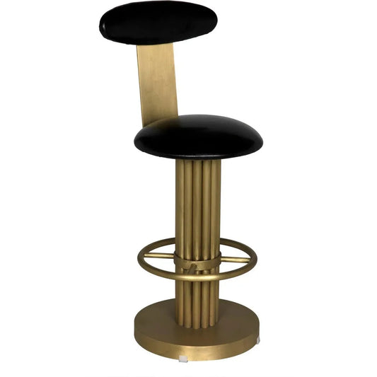 Noir Sedes Steel Counter Stool with Brass Finish