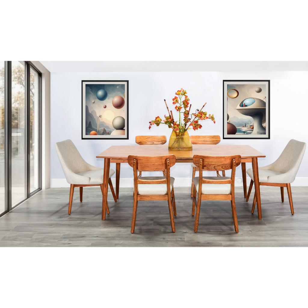 Sunny D Sedona 7-Piece Wooden Dining Set