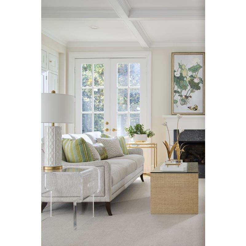 Chelsea House Seed Glass Top Rectangular Side Table