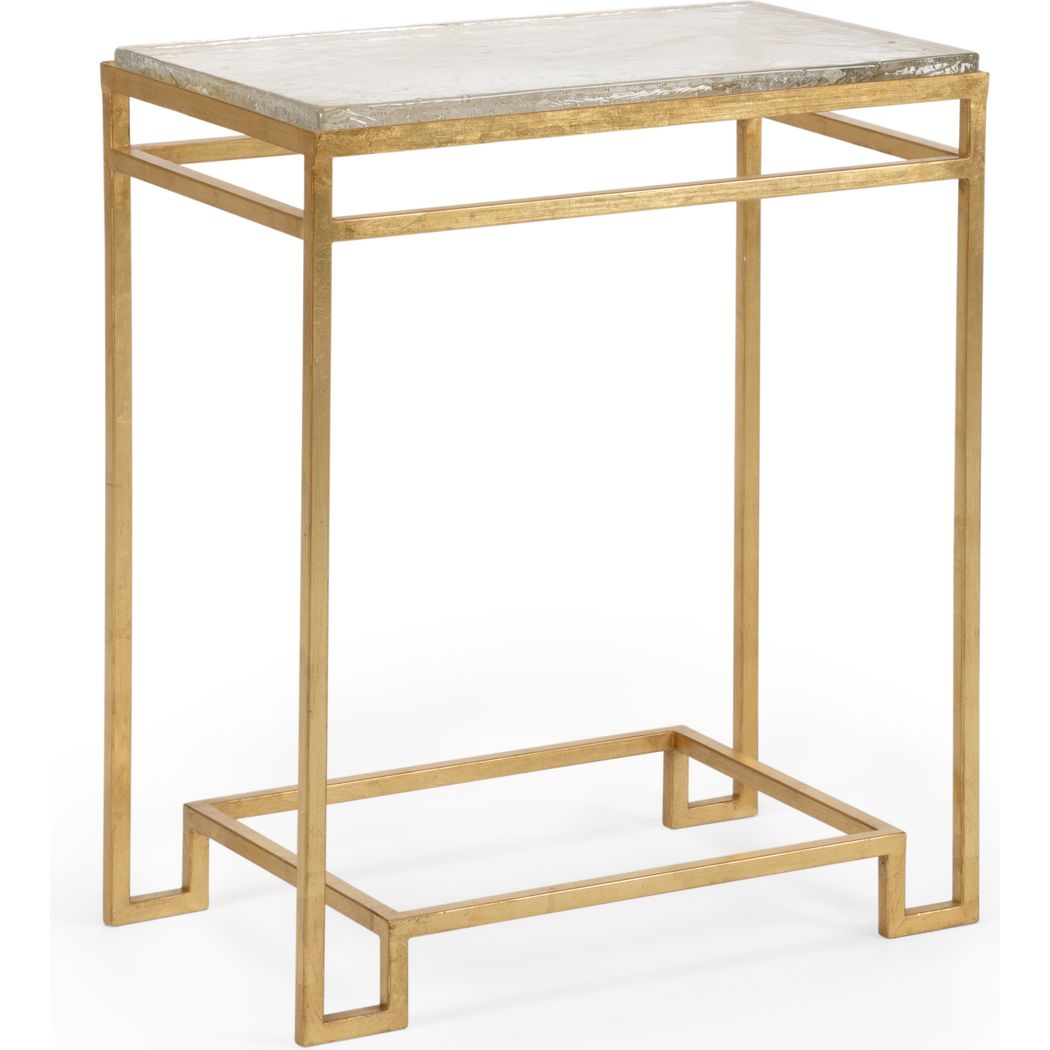 Chelsea House Seed Glass Top Rectangular Side Table