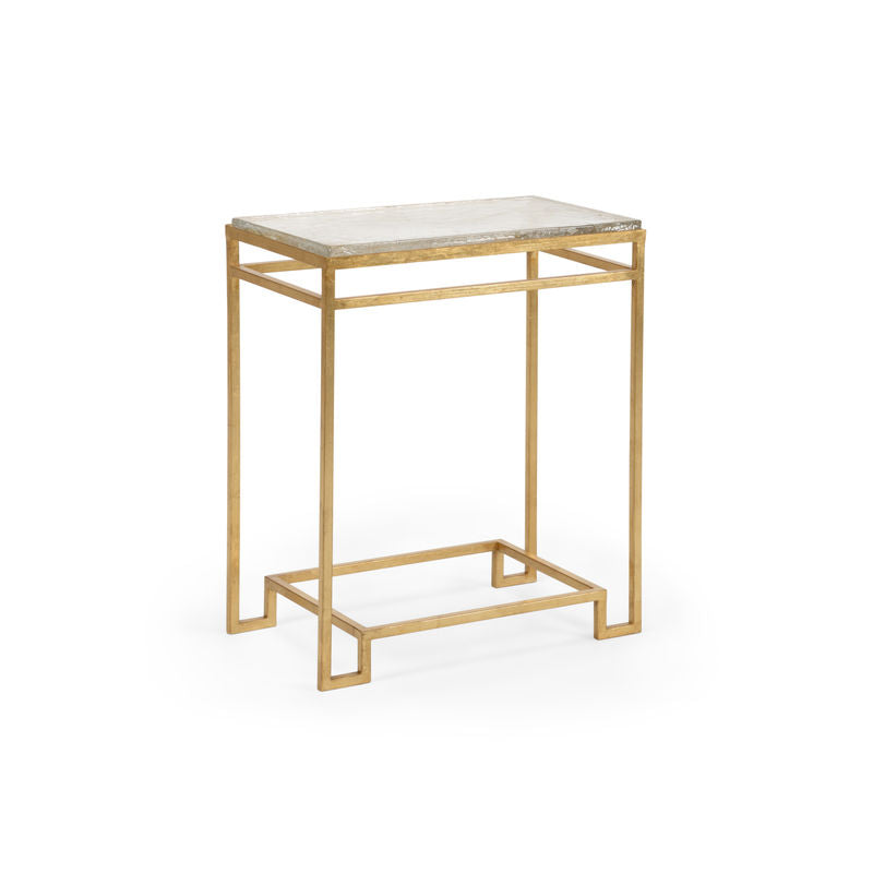 Chelsea House Seed Glass Top Rectangular Side Table