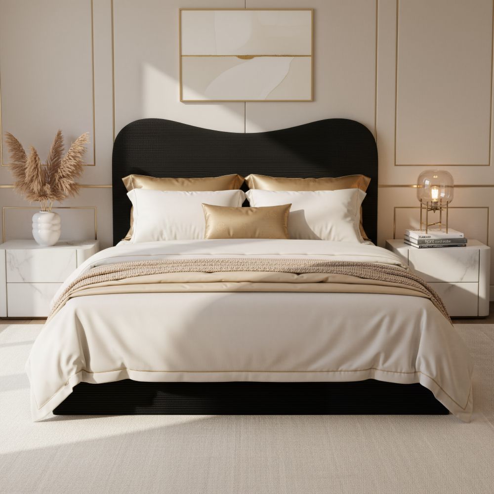 Zuo Modern Sele Black Velvet Modern Bed