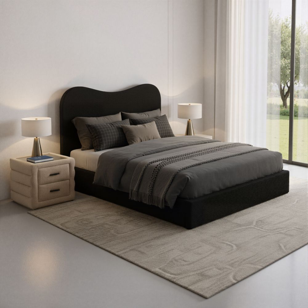 Zuo Modern Sele Black Velvet Modern Bed