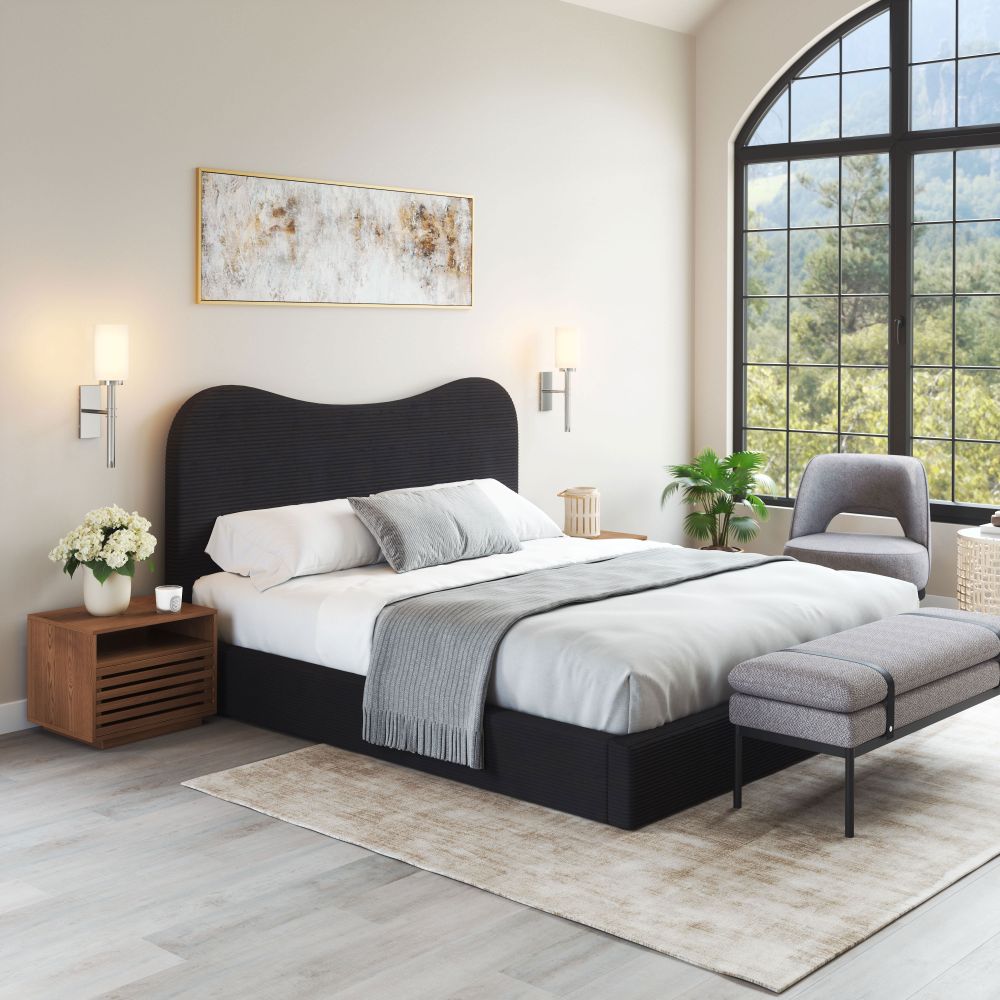 Zuo Modern Sele Black Velvet Modern Bed