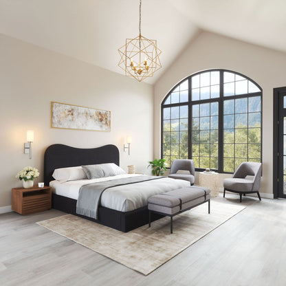 Zuo Modern Sele Black Velvet Modern Bed