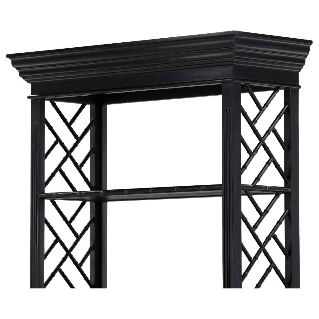 Selma Bamboo Hand-Applied Black Etagere