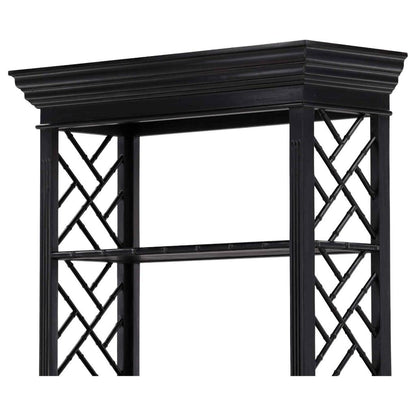 Selma Bamboo Hand-Applied Black Etagere