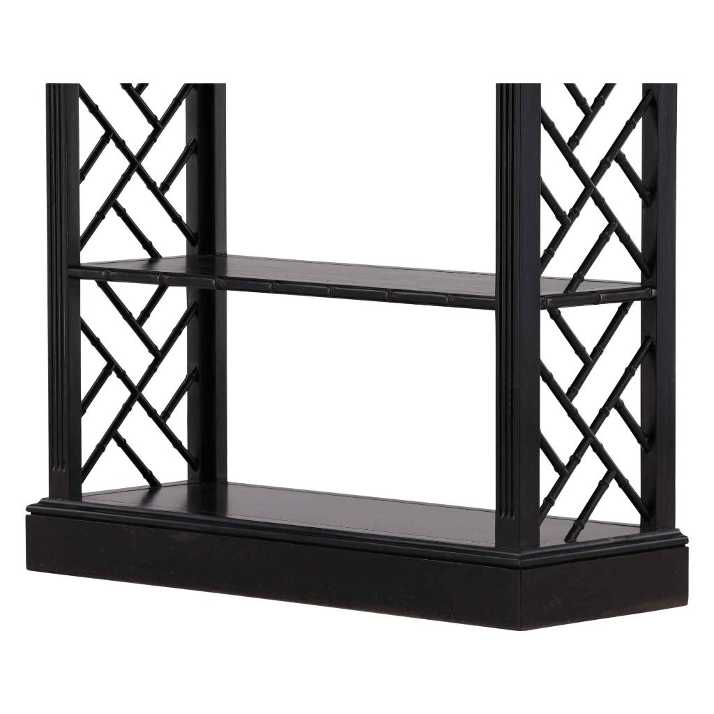 Selma Bamboo Hand-Applied Black Etagere