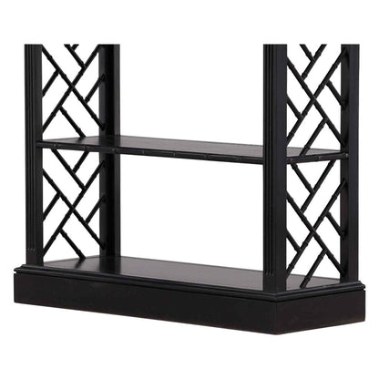 Selma Bamboo Hand-Applied Black Etagere