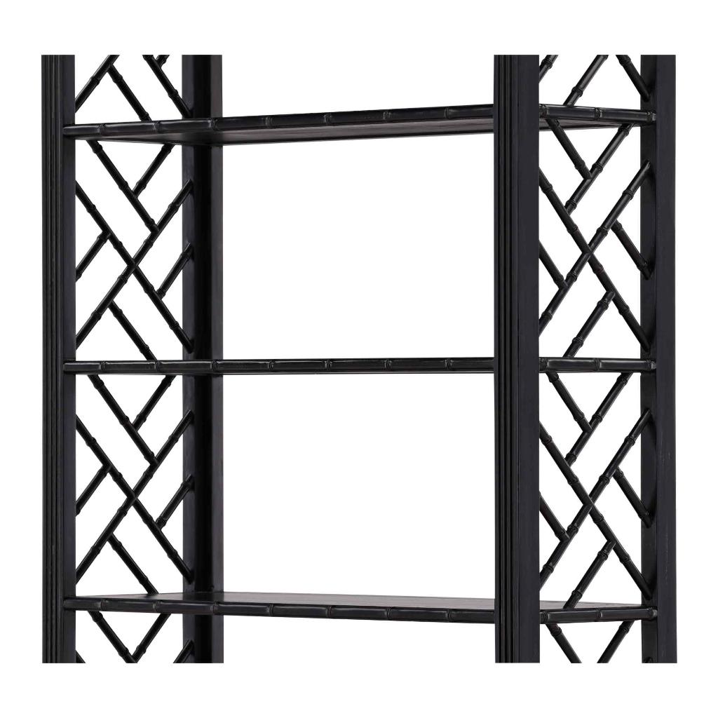Selma Bamboo Hand-Applied Black Etagere