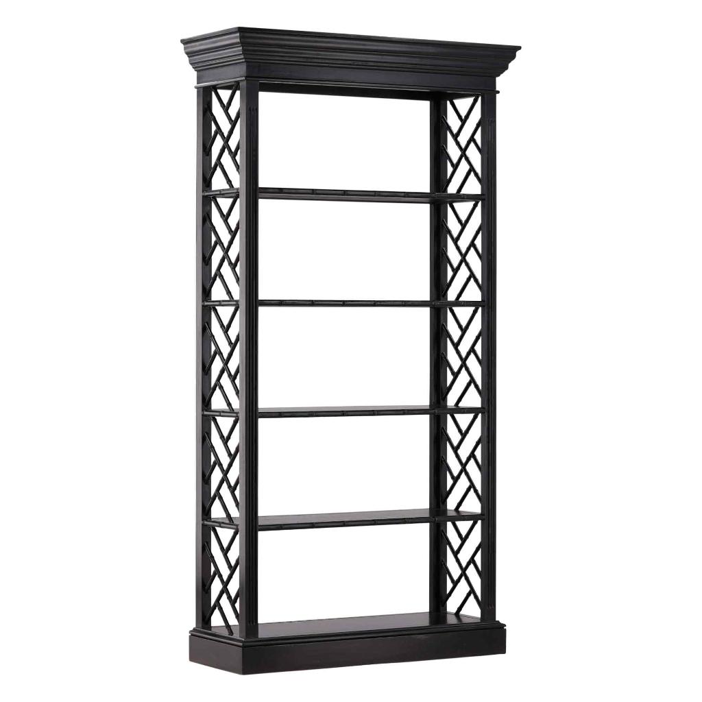 Selma Bamboo Hand-Applied Black Etagere