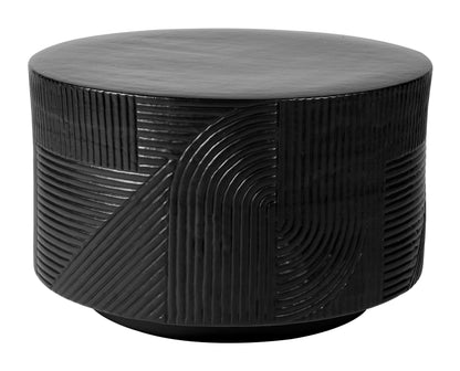 Serenity Textured Round Table 24" - Black Outdoor Accent Table-Outdoor Side Tables-Seasonal Living-Sideboards and Things