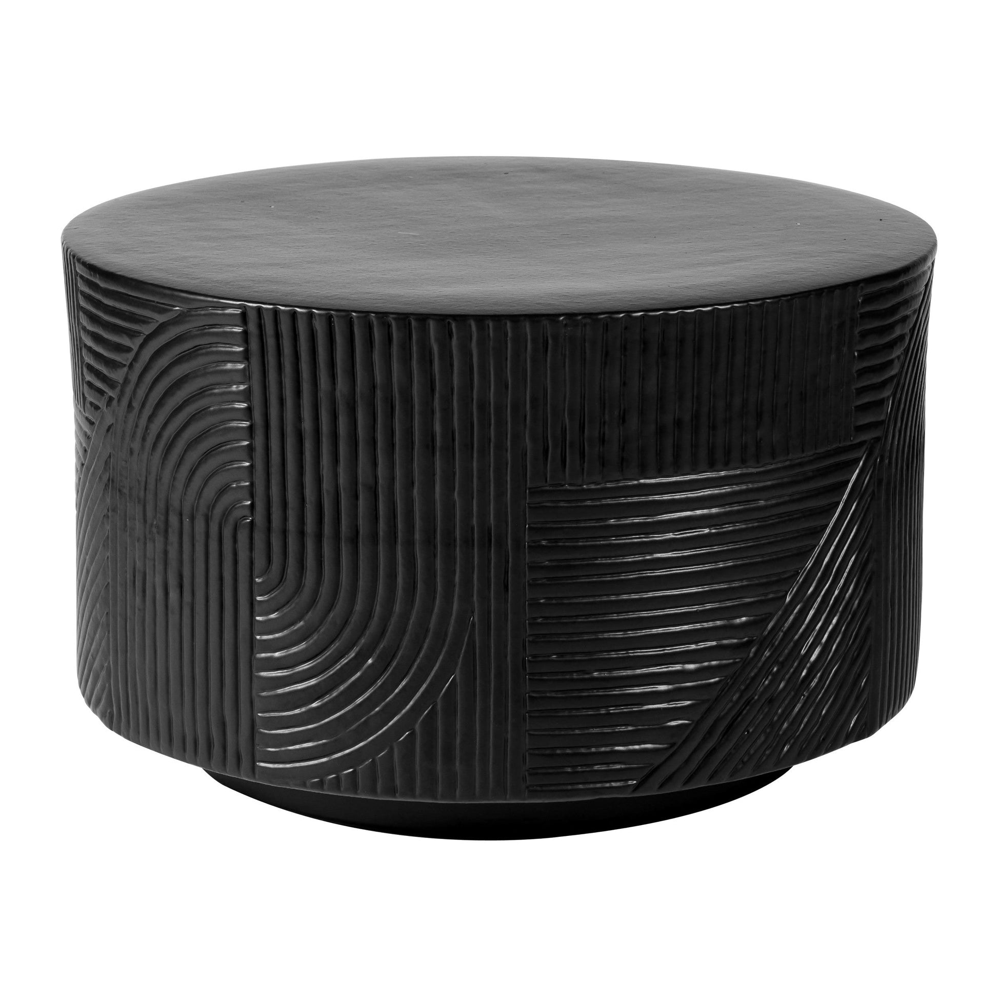 Serenity Textured Round Table 24" - Black Outdoor Accent Table-Outdoor Side Tables-Seasonal Living-Sideboards and Things