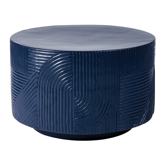 Serenity Textured Round Table 24" - Blue Outdoor Accent Table-Outdoor Side Tables-Seasonal Living-Sideboards and Things