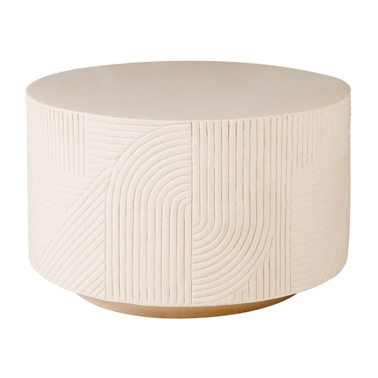 Serenity Textured Round Table 24" - White Outdoor Accent Table-Outdoor Side Tables-Seasonal Living-Sideboards and Things