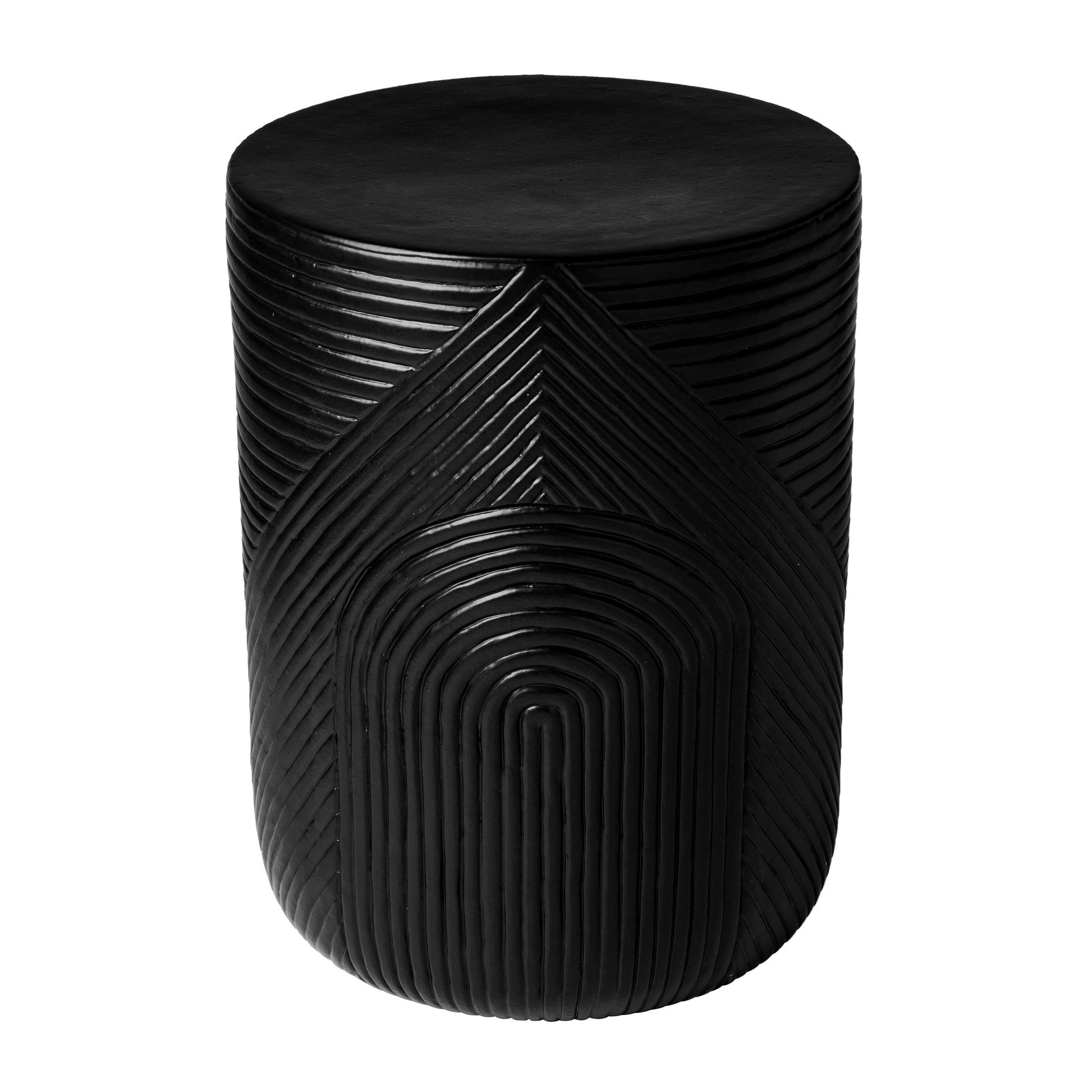 Serenity Textured Side Table 14" Black Outdoor Accent Table-Outdoor Side Tables-Seasonal Living-Sideboards and Things