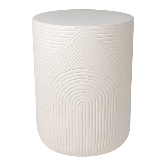 Serenity Textured Side Table 14" -White Outdoor Accent Table-Outdoor Side Tables-Seasonal Living-Sideboards and Things