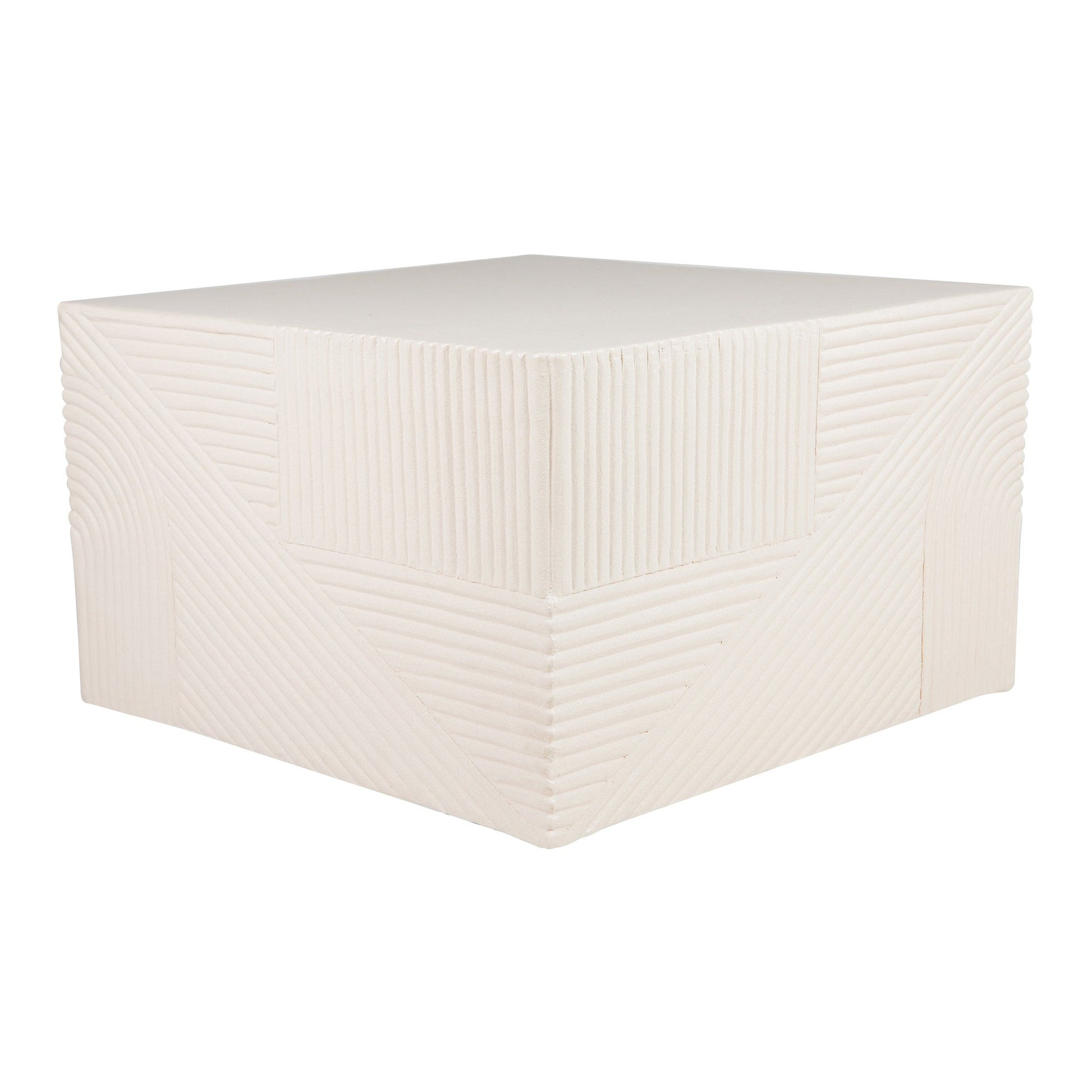 Serenity Textured Square Table 24" - White Outdoor Accent Table-Outdoor Side Tables-Seasonal Living-Sideboards and Things