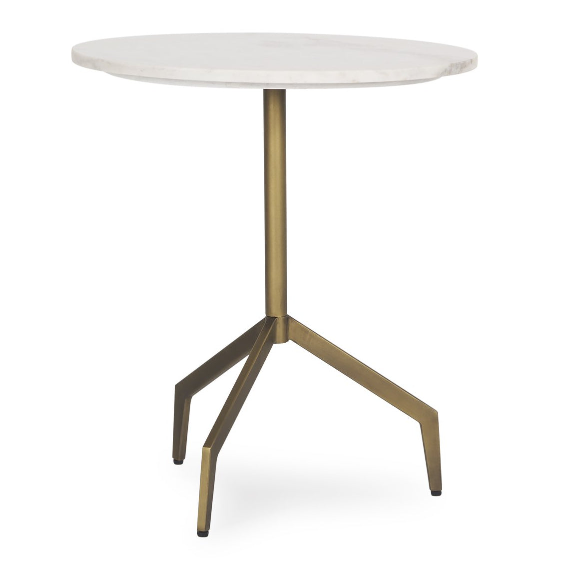 Mercana Serre White Marble Top Round End Table