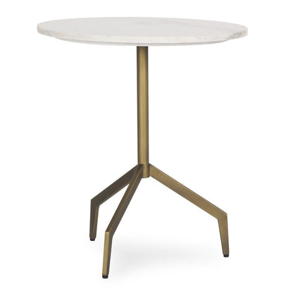 Mercana Serre White Marble Top Round End Table