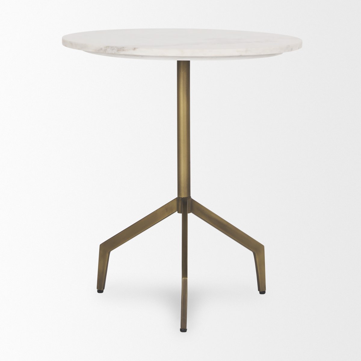 Mercana Serre White Marble Top Round End Table