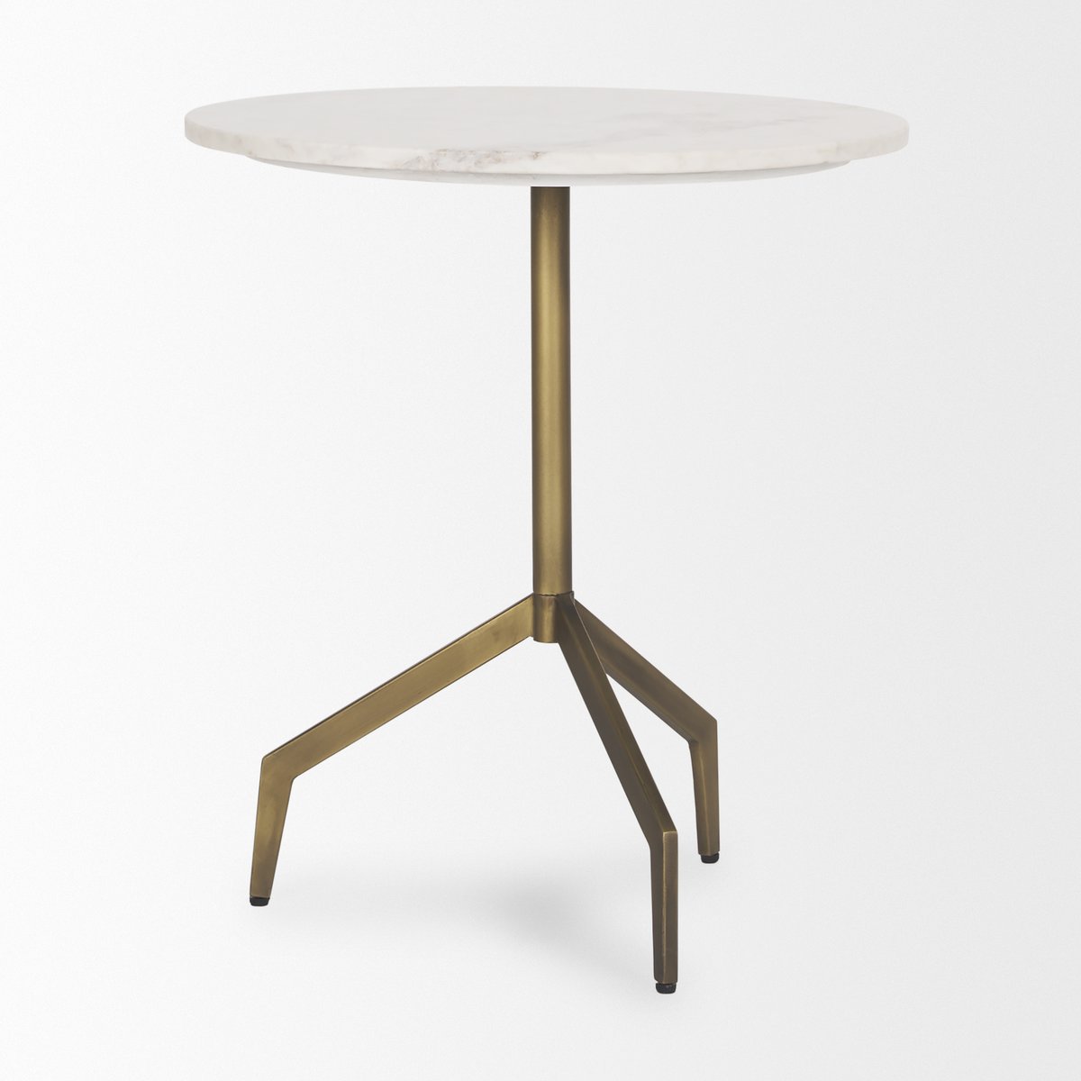 Mercana Serre White Marble Top Round End Table